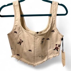 Embroidered Beige Corset